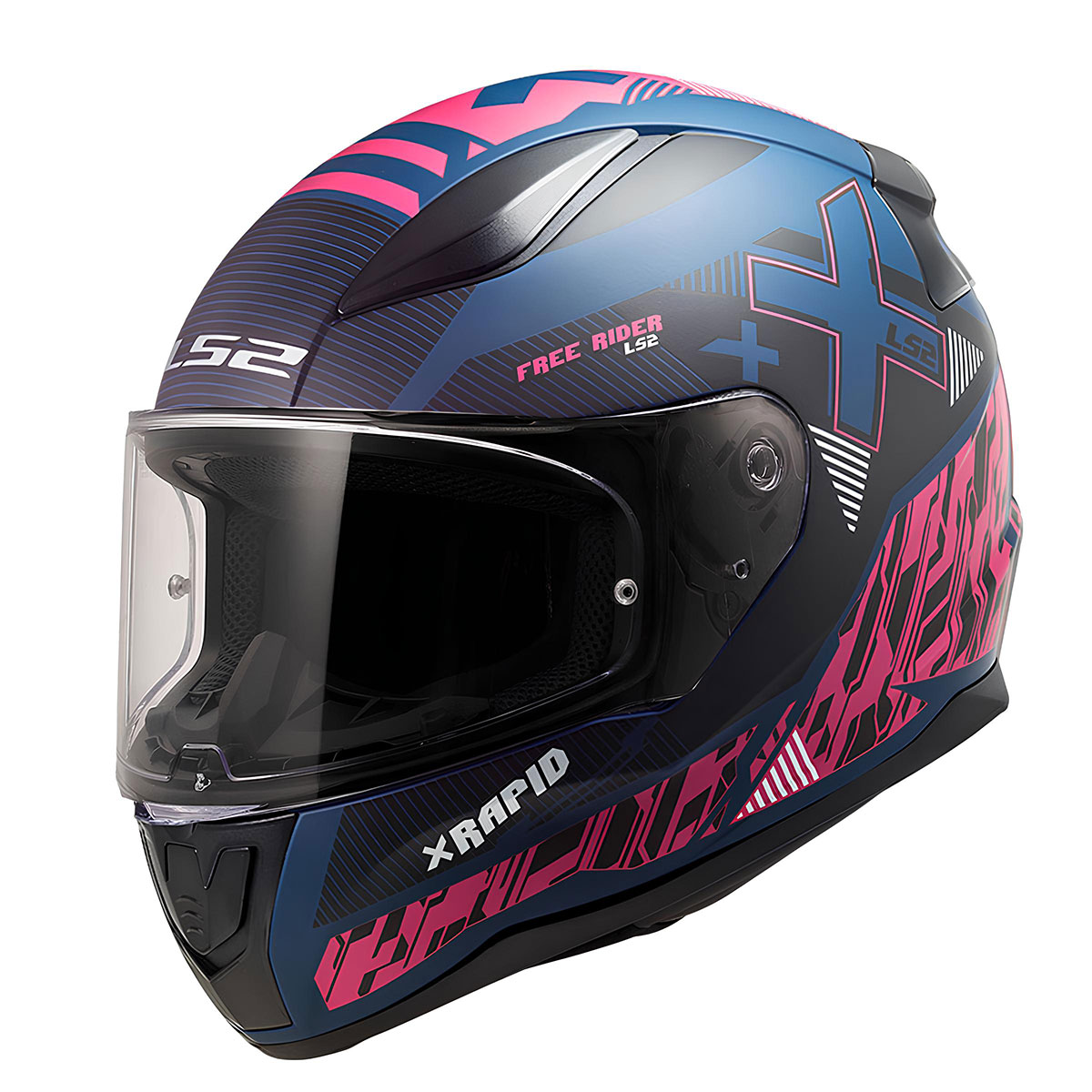 LS2 RAPID XTREET MAT MAVİ-MOR KASK 